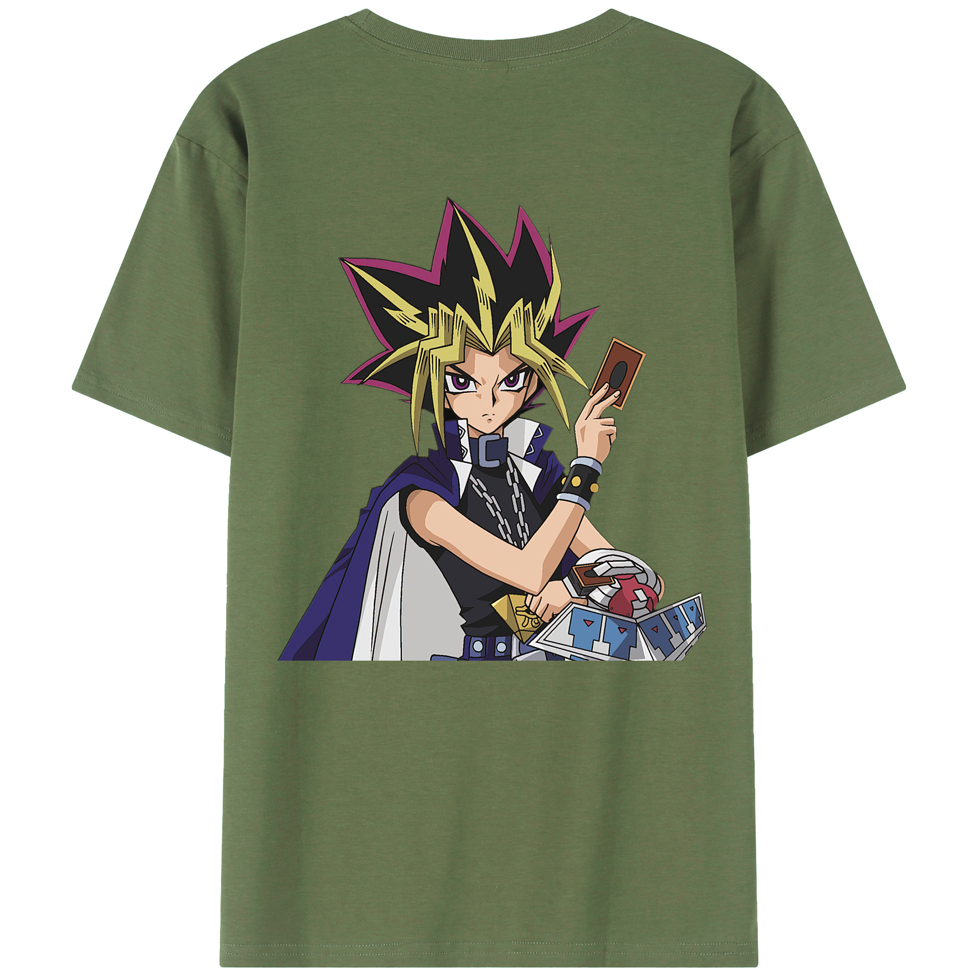 （画像用） 遊☆戯☆王 Yu-Gi-Oh! 綿100％ メンズ半袖Tシャツ（バックプリント） 通気性